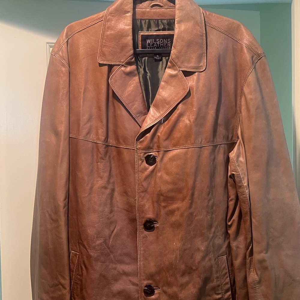 Wilsons Leather Tan Trench Coat